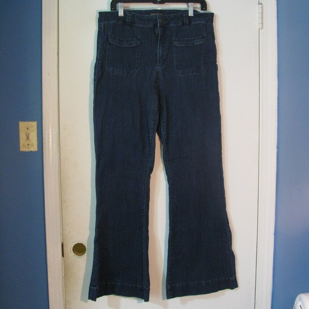 Forever 21 Plus Jeans Size 16 Blue Jean Denim Flare Wide Leg
